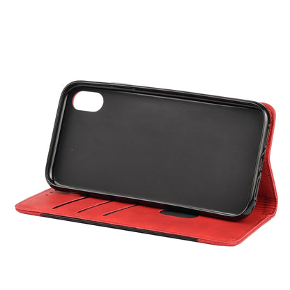 For iPhone X / XS Skin Feel Splicing Leather Phone Case(Red) by bashfashion
