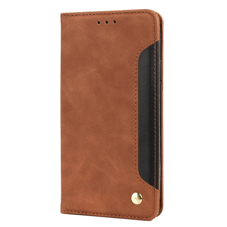 For iPhone X / XS Skin Feel Splicing Leather Phone Case(Brown) by bashfashion