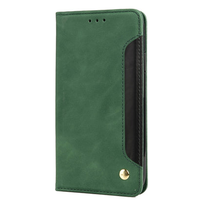 For iPhone X / XS Skin Feel Splicing Leather Phone Case(Green) by bashfashion