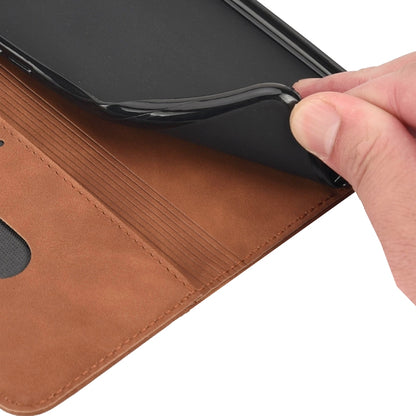 For iPhone XR Skin Feel Splicing Leather Phone Case(Brown) by bashfashion