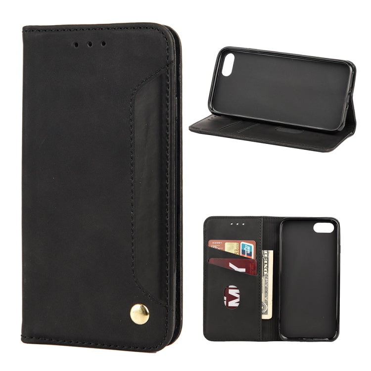 For iPhone SE 2022 / SE 2020 / 8 / 7 Skin Feel Splicing Leather Phone Case(Black) by bashfashion