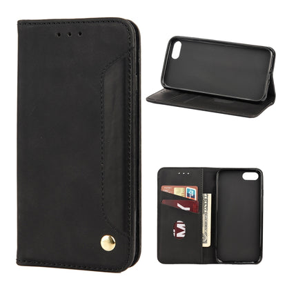 For iPhone SE 2022 / SE 2020 / 8 / 7 Skin Feel Splicing Leather Phone Case(Black) by bashfashion