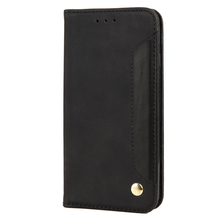 For iPhone SE 2022 / SE 2020 / 8 / 7 Skin Feel Splicing Leather Phone Case(Black) by bashfashion