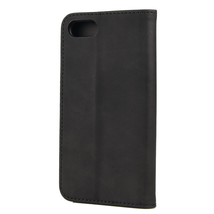 For iPhone SE 2022 / SE 2020 / 8 / 7 Skin Feel Splicing Leather Phone Case(Black) by bashfashion