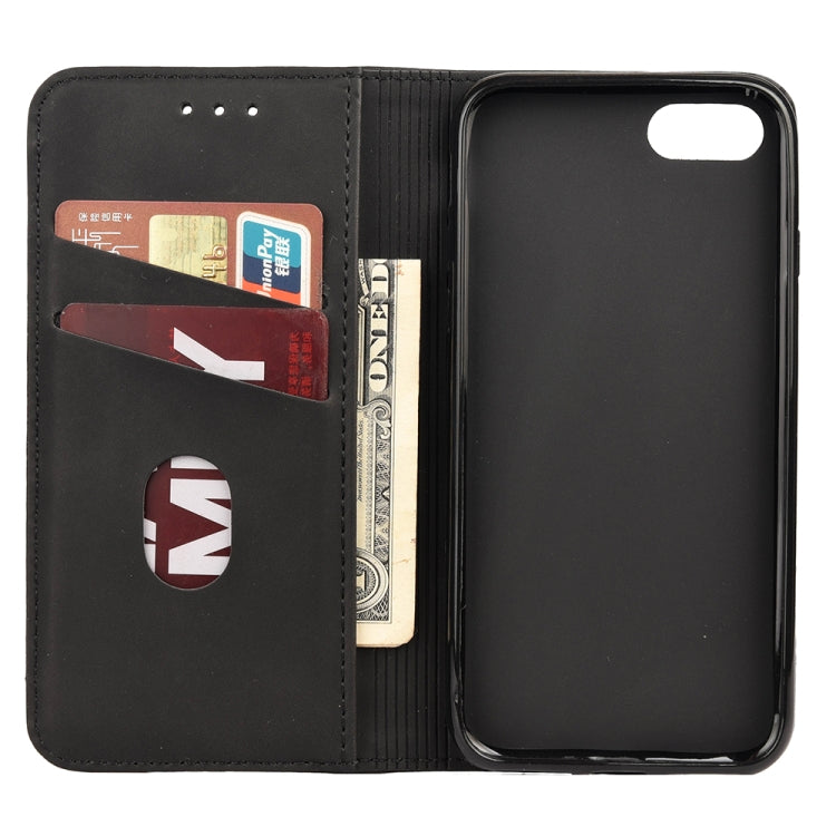 For iPhone SE 2022 / SE 2020 / 8 / 7 Skin Feel Splicing Leather Phone Case(Black) by bashfashion