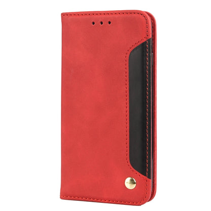 For iPhone SE 2022 / SE 2020 / 8 / 7 Skin Feel Splicing Leather Phone Case(Red) by bashfashion