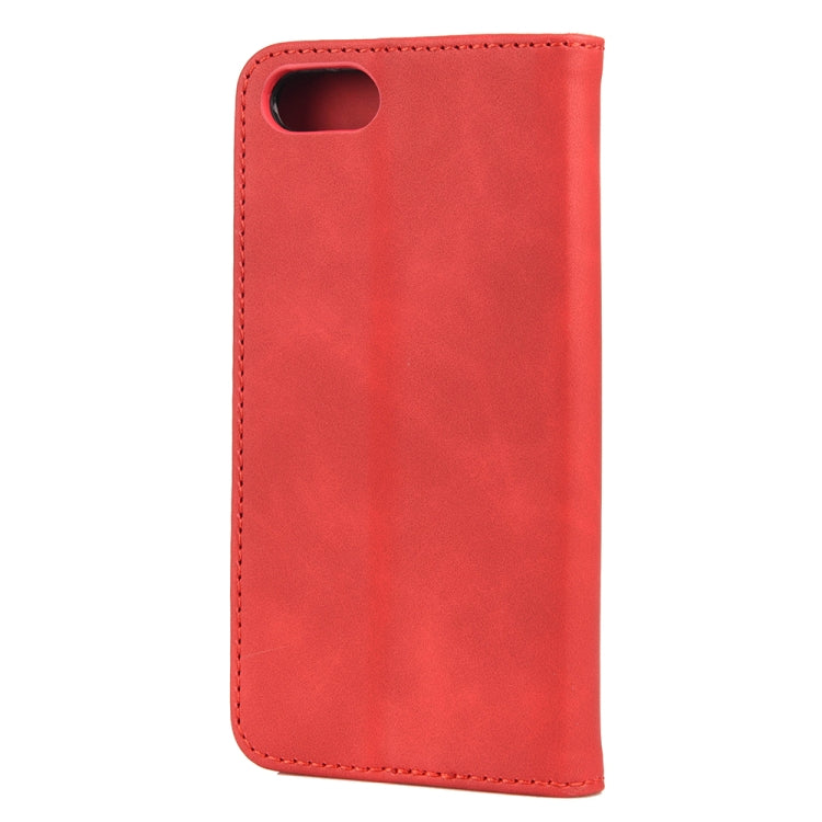 For iPhone SE 2022 / SE 2020 / 8 / 7 Skin Feel Splicing Leather Phone Case(Red) by bashfashion