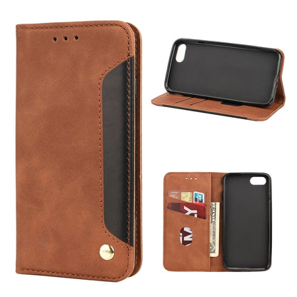 For iPhone SE 2022 / SE 2020 / 8 / 7 Skin Feel Splicing Leather Phone Case(Brown) by bashfashion
