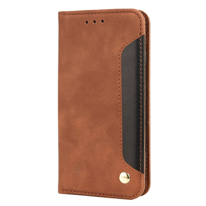 For iPhone SE 2022 / SE 2020 / 8 / 7 Skin Feel Splicing Leather Phone Case(Brown) by bashfashion