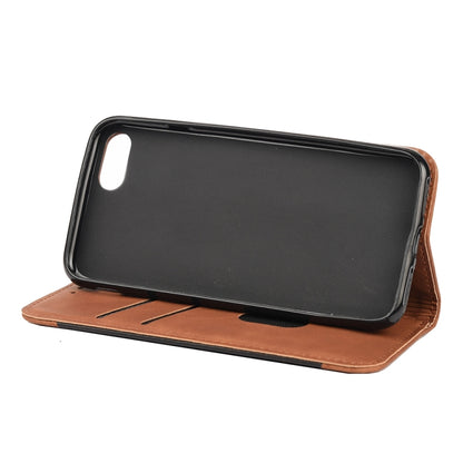 For iPhone SE 2022 / SE 2020 / 8 / 7 Skin Feel Splicing Leather Phone Case(Brown) by bashfashion