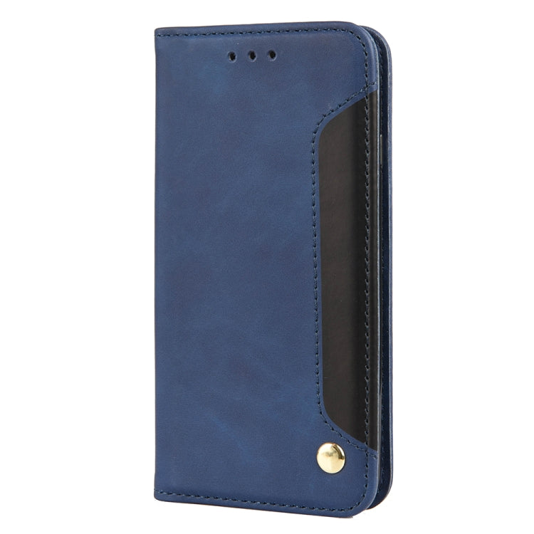 For iPhone SE 2022 / SE 2020 / 8 / 7 Skin Feel Splicing Leather Phone Case(Blue) by bashfashion