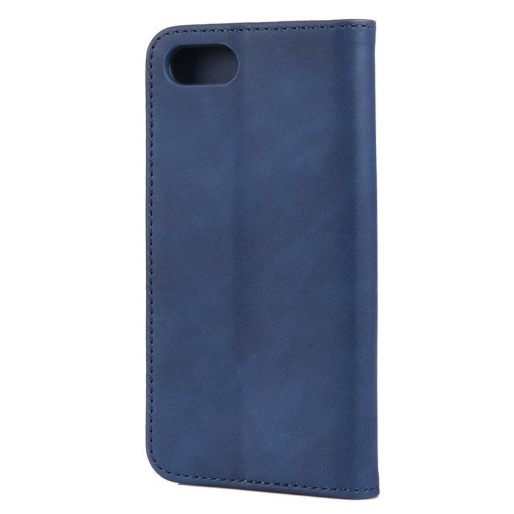 For iPhone SE 2022 / SE 2020 / 8 / 7 Skin Feel Splicing Leather Phone Case(Blue) by bashfashion