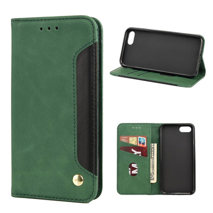 For iPhone SE 2022 / SE 2020 / 8 / 7 Skin Feel Splicing Leather Phone Case(Green) by bashfashion