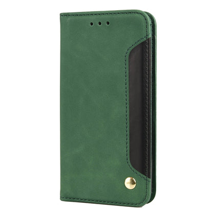 For iPhone SE 2022 / SE 2020 / 8 / 7 Skin Feel Splicing Leather Phone Case(Green) by bashfashion