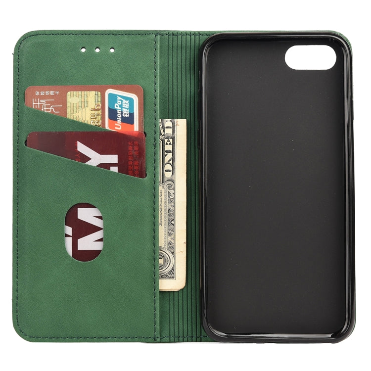 For iPhone SE 2022 / SE 2020 / 8 / 7 Skin Feel Splicing Leather Phone Case(Green) by bashfashion
