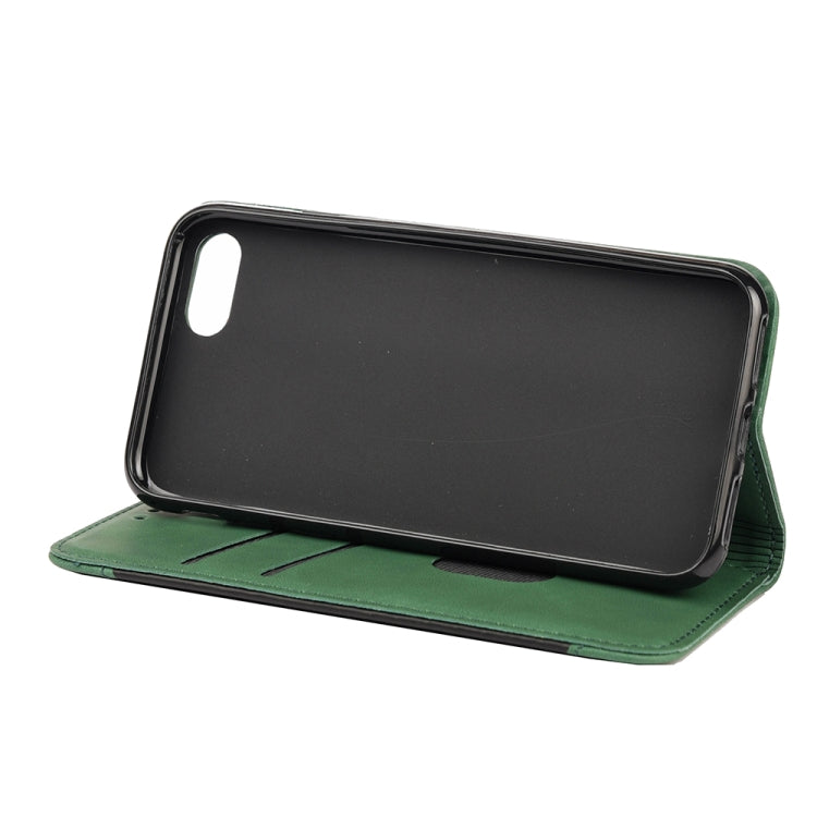 For iPhone SE 2022 / SE 2020 / 8 / 7 Skin Feel Splicing Leather Phone Case(Green) by bashfashion