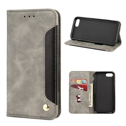 For iPhone SE 2022 / SE 2020 / 8 / 7 Skin Feel Splicing Leather Phone Case(Grey) by bashfashion