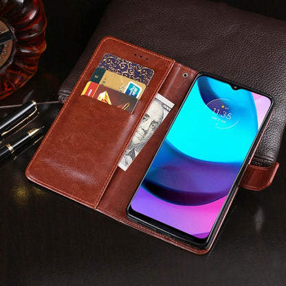 For Motorola Moto E20 idewei Crazy Horse Texture Leather Phone Case with Holder & Card Slots & Wallet(Sky Blue) by idewei