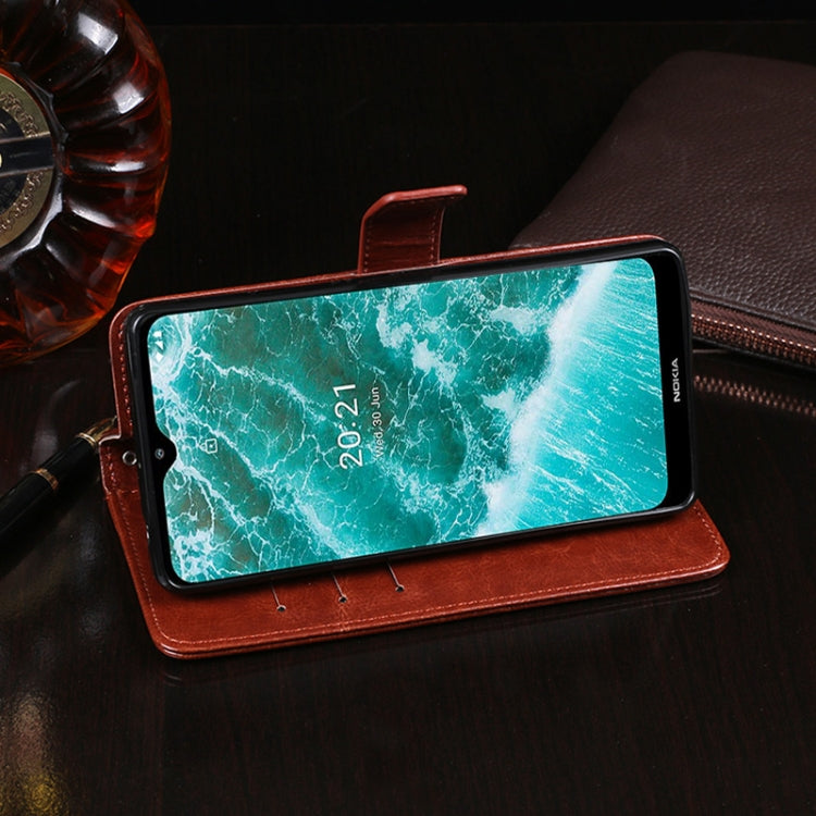 For Nokia C30 idewei Crazy Horse Texture Leather Phone Case with Holder & Card Slots & Wallet(Dark Blue) by idewei