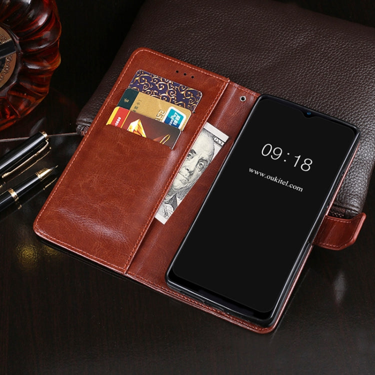 For Oukitel C25 idewei Crazy Horse Texture Leather Phone Case with Holder & Card Slots & Wallet(Black) by idewei