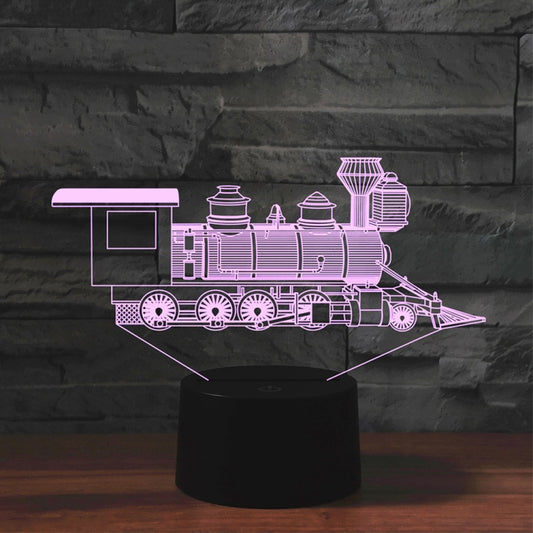 Black Base Creative 3D LED Decorative Night Light,16 Color Remote Control, Pattern:locomotive 2 by bashfashion