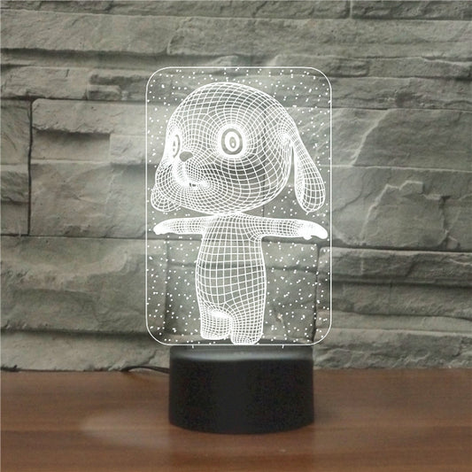 Black Base Creative 3D LED Decorative Night Light, Powered by USB and Battery, Pattern:Cute Dog 6 by bashfashion