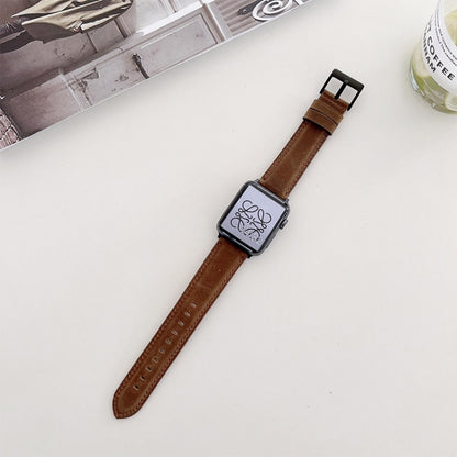 Crazy Horse Texture Matte Watch Band For Apple Watch Ultra 49mm&Watch Ultra 2 49mm / Series 9&8&7 45mm / SE 3&SE 2&6&SE&5&4 44mm / 3&2&1 42mm(Brown) by bashfashion