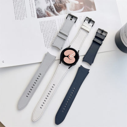 For Samsung Galaxy Watch4 40mm / 44mm Double-sided Leather Strap Watch Band(Black) by bashfashion