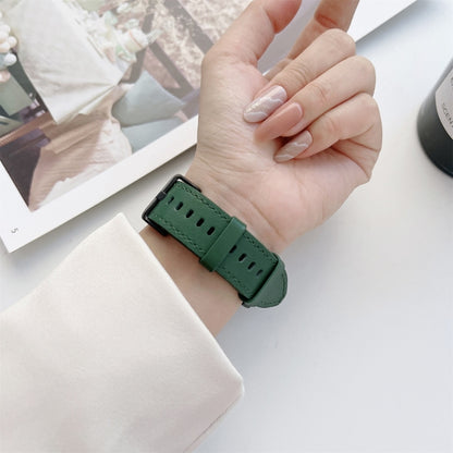 For Samsung Galaxy Watch4 40mm / 44mm Double-sided Leather Strap Watch Band(Green) by bashfashion