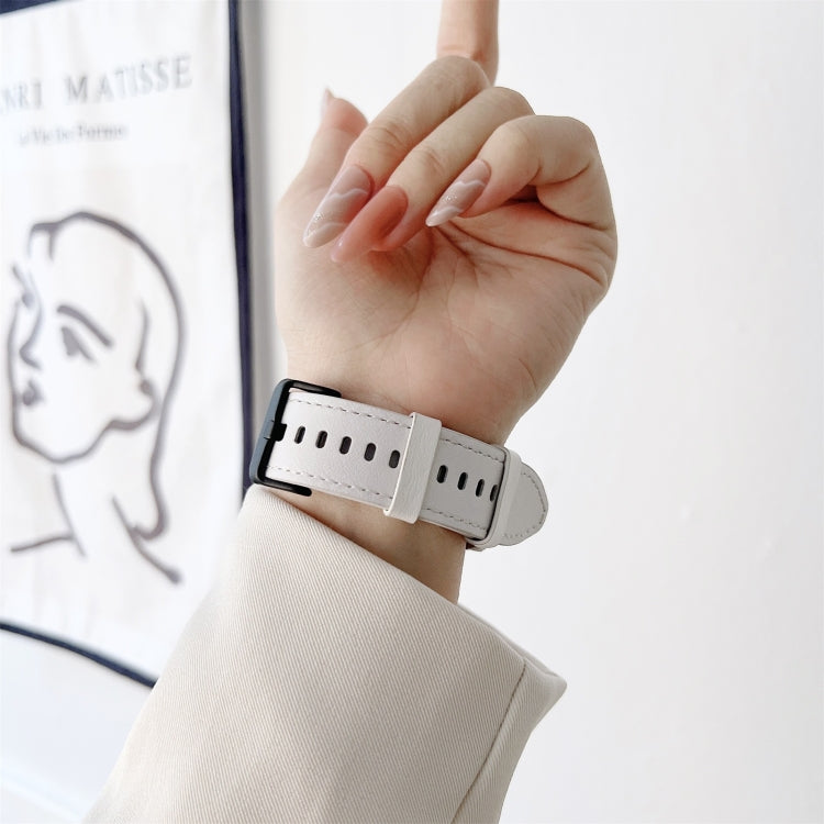 For Samsung Galaxy Watch4 40mm / 44mm Double-sided Leather Strap Watch Band(Grey) by bashfashion