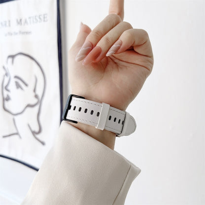 For Samsung Galaxy Watch4 40mm / 44mm Double-sided Leather Strap Watch Band(Grey) by bashfashion