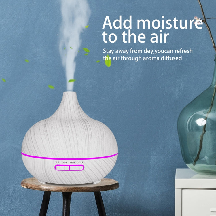 USB 400ml Wood Texture Fragrance Machine Pointed Mouth Humidifier Automatic Alcohol Sprayer with Colorful LED Light(White) by bashfashion