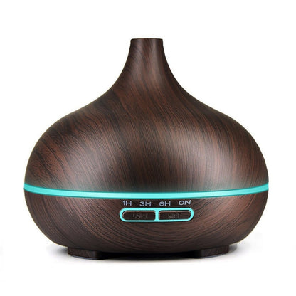 USB 400ml Wood Texture Fragrance Machine Pointed Mouth Humidifier Automatic Alcohol Sprayer with Colorful LED Light & Remote Control(Coffee) by bashfashion