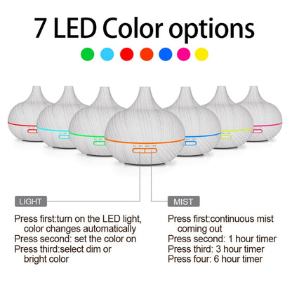 USB 400ml Wood Texture Fragrance Machine Pointed Mouth Humidifier Automatic Alcohol Sprayer with Colorful LED Light & Remote Control(Coffee) by bashfashion
