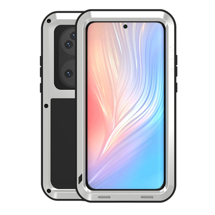 For Huawei P50 Pro LOVE MEI Metal Shockproof Waterproof Dustproof Protective Phone Case without Glass(Silver) by LOVE MEI