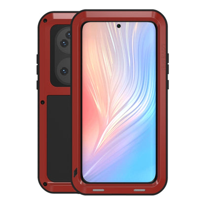 For Huawei P50 Pro LOVE MEI Metal Shockproof Waterproof Dustproof Protective Phone Case without Glass(Red) by LOVE MEI