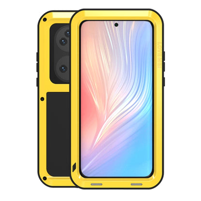 For Huawei P50 Pro LOVE MEI Metal Shockproof Waterproof Dustproof Protective Phone Case without Glass(Yellow) by LOVE MEI