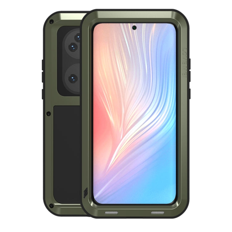 For Huawei P50 Pro LOVE MEI Metal Shockproof Waterproof Dustproof Protective Phone Case without Glass(Green) by LOVE MEI