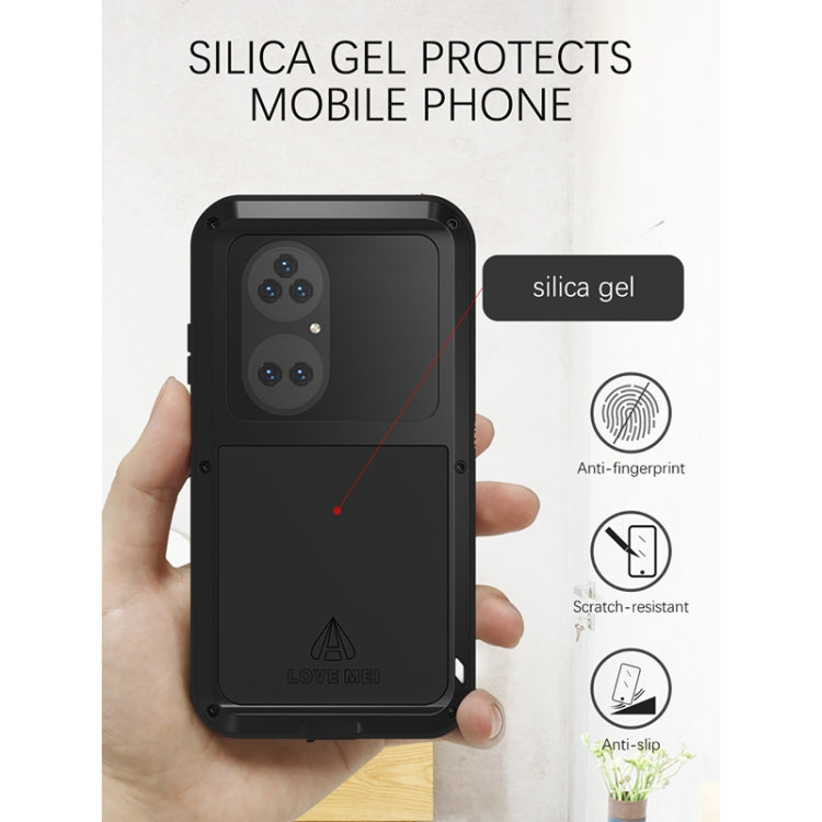 For Huawei P50 Pro LOVE MEI Metal Shockproof Waterproof Dustproof Protective Phone Case without Glass(Red) by LOVE MEI
