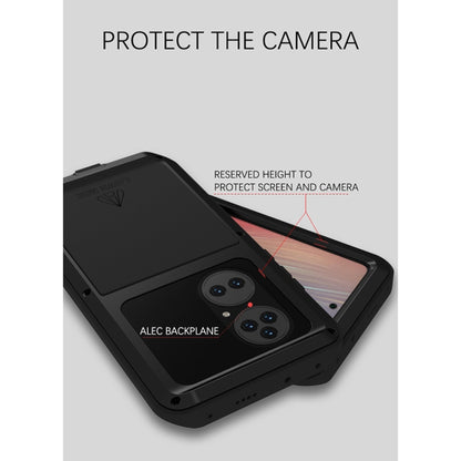 For Huawei P50 Pro LOVE MEI Metal Shockproof Waterproof Dustproof Protective Phone Case without Glass(Black) by LOVE MEI