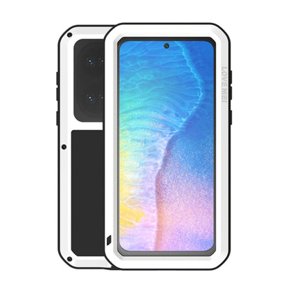 For Huawei P50 LOVE MEI Metal Shockproof Waterproof Dustproof Protective Phone Case with Glass(White) by LOVE MEI
