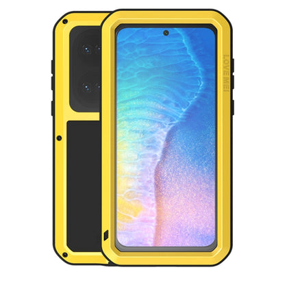 For Huawei P50 LOVE MEI Metal Shockproof Waterproof Dustproof Protective Phone Case with Glass(Yellow) by LOVE MEI