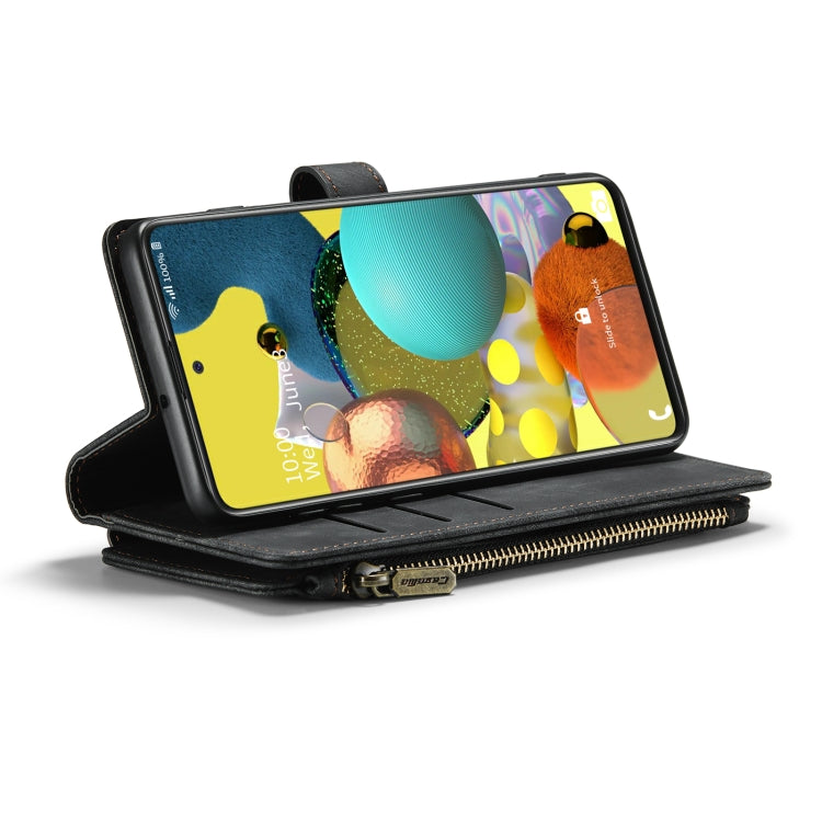 For Samsung Galaxy A51 4G CaseMe-C30 Multifunctional Horizontal Flip PU + TPU Phone Case(Black) by CaseMe