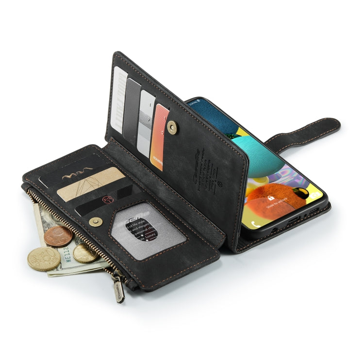 For Samsung Galaxy A51 4G CaseMe-C30 Multifunctional Horizontal Flip PU + TPU Phone Case(Black) by CaseMe