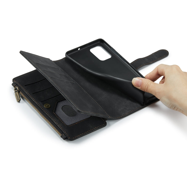 For Samsung Galaxy A51 4G CaseMe-C30 Multifunctional Horizontal Flip PU + TPU Phone Case(Black) by CaseMe