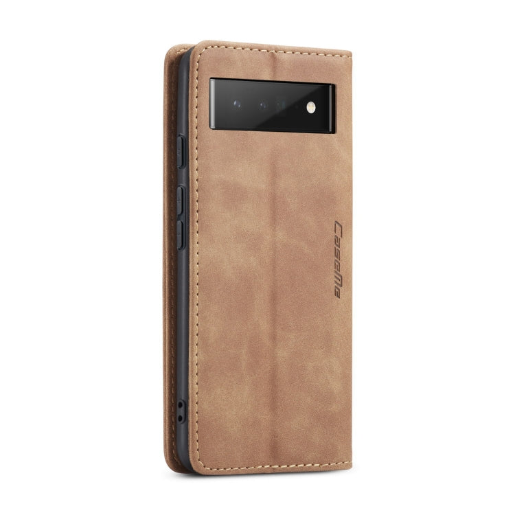 For Google Pixel 6 Pro CaseMe 013 Multifunctional Horizontal Flip Leather Phone Case with Card Slot & Holder & Wallet(Brown) by CaseMe
