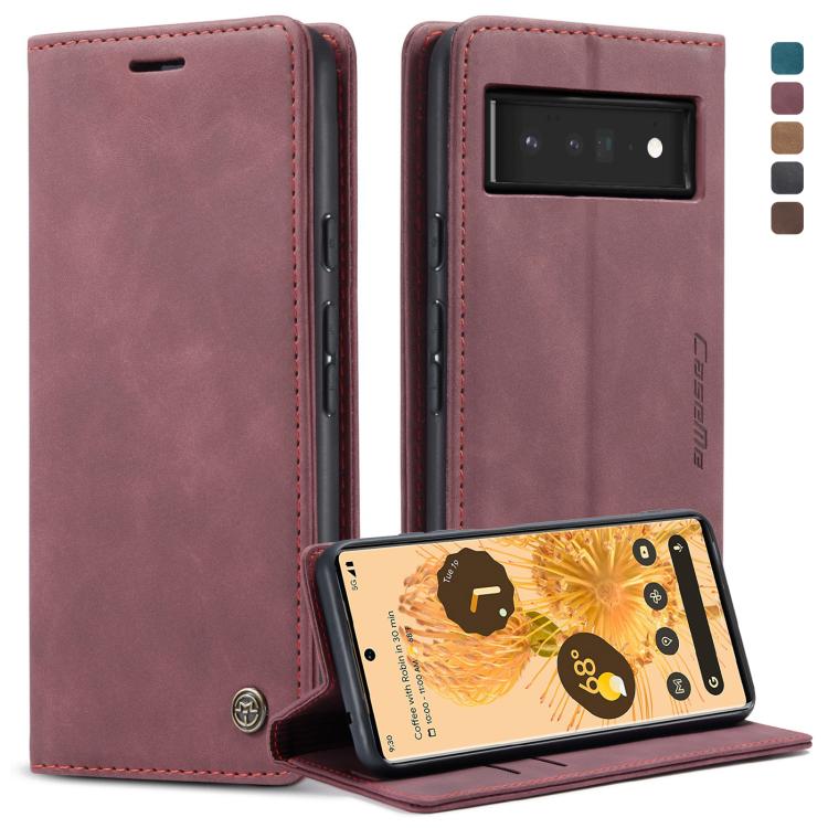 For Google Pixel 6 CaseMe 013 Multifunctional Horizontal Flip Leather Phone Case with Card Slot & Holder & Wallet(Wine Red) by CaseMe