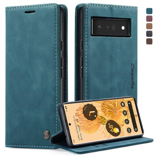 For Google Pixel 6 CaseMe 013 Multifunctional Horizontal Flip Leather Phone Case with Card Slot & Holder & Wallet(Blue) by CaseMe