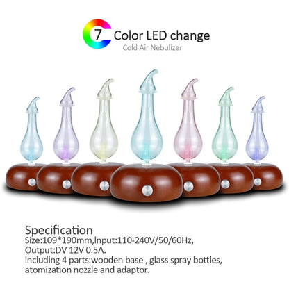 Wood Essential Oil Diffuser Aromatherapy Machine Automatic Alcohol Sprayer, Plug Specification:EU Plug(Dark Brown) by bashfashion