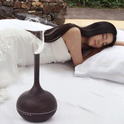 Creative Fragrance Machine Pointed Mouth Humidifier Automatic Alcohol Sprayer with Colorful LED Light, Plug Specification:UK Plug(Light Brown) by bashfashion